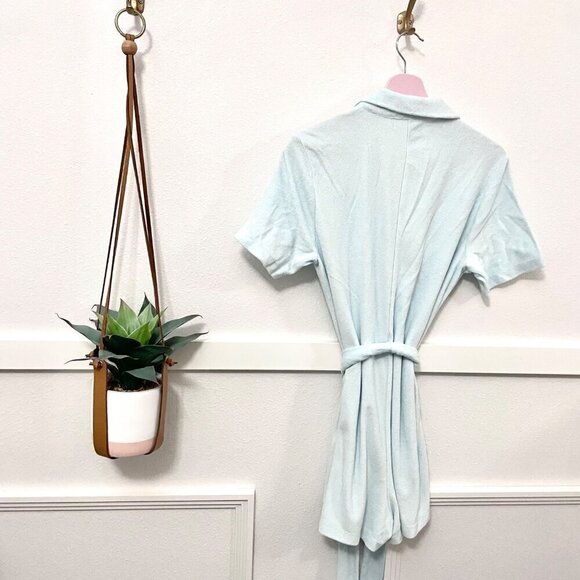 Reformation Jeans Terry Cloth Short Sleeve Romper Rimini Jumpsuit Topaz Size XS - Picture 6 of 6